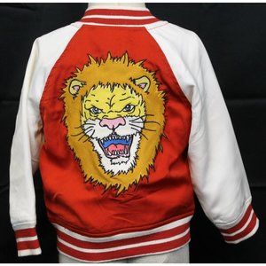 OshKosh B'Gosh Toddler Sz 2T Lion Red & White Letterman Varsity Style Zip Jacket